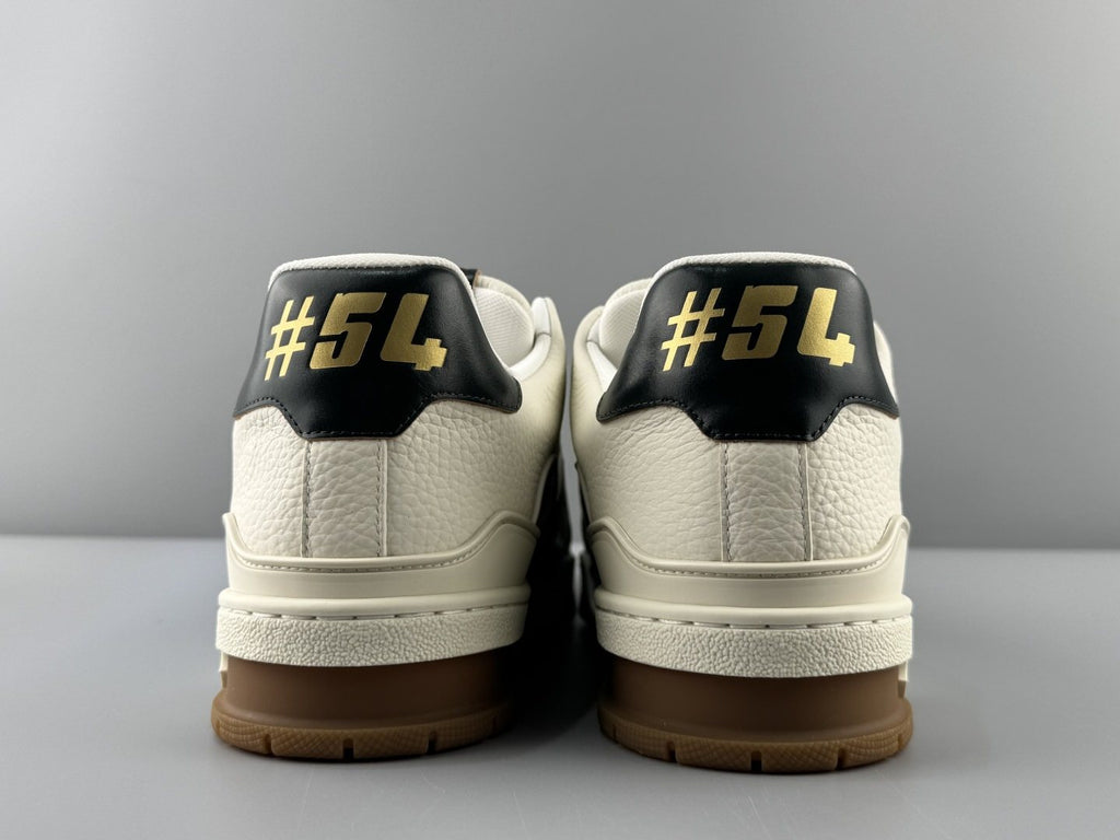 Louis Vuitton White, Green & Black Trainer Sneaker — back