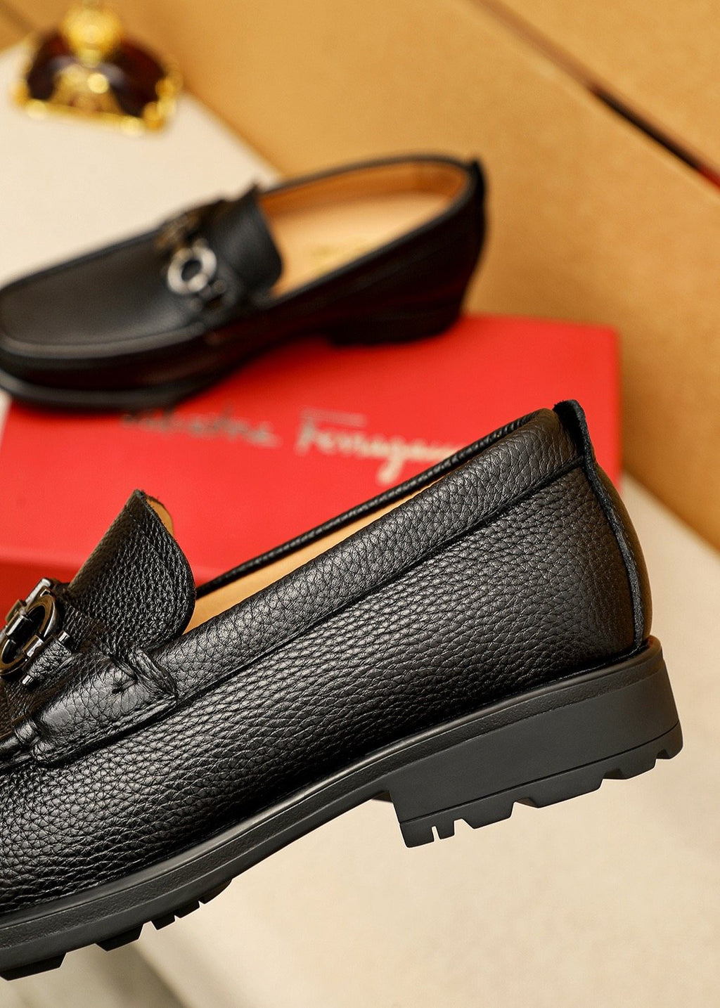 Ferragamo Leather Bit Loafers — detail