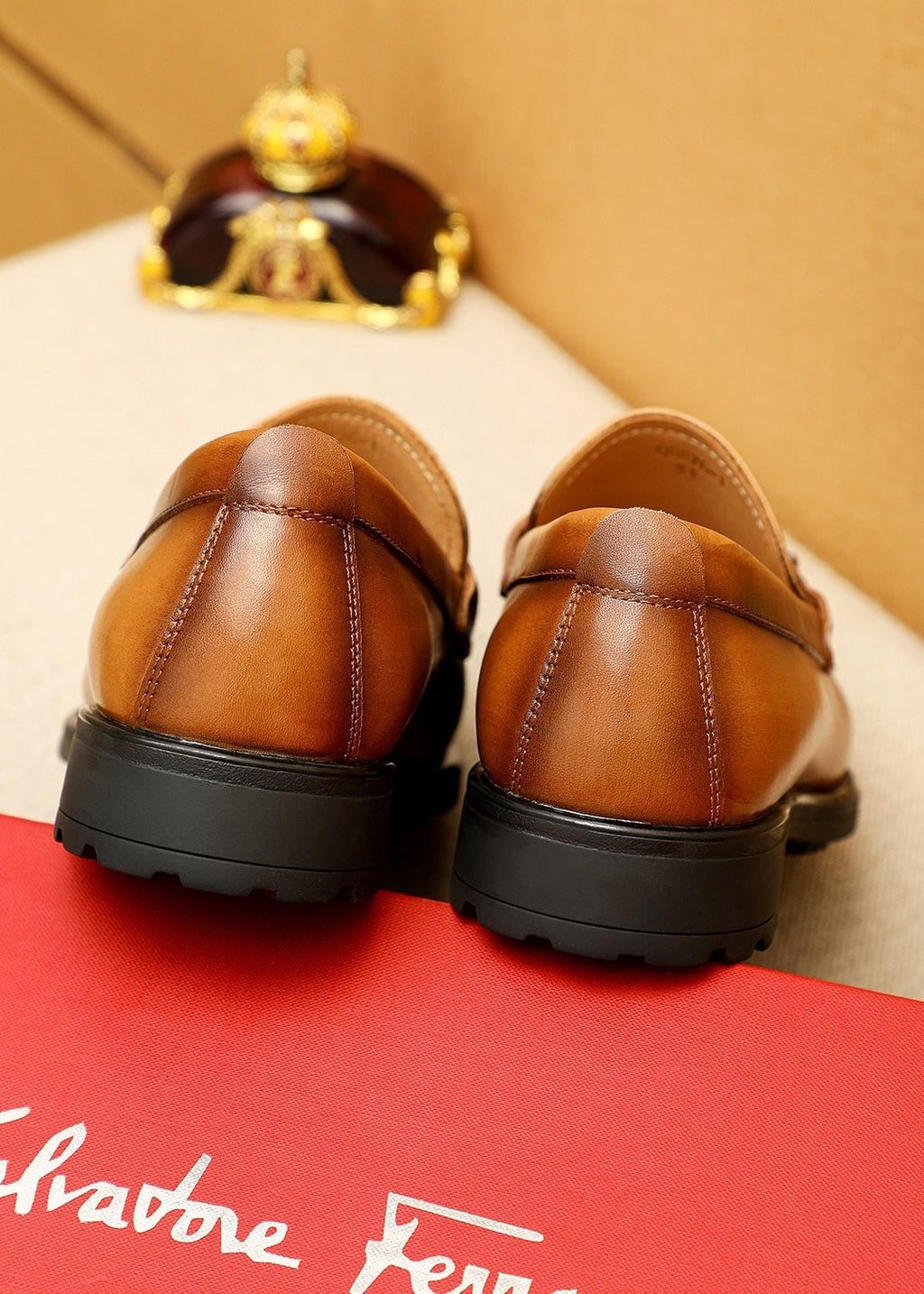 Ferragamo Leather Bit Loafers — back