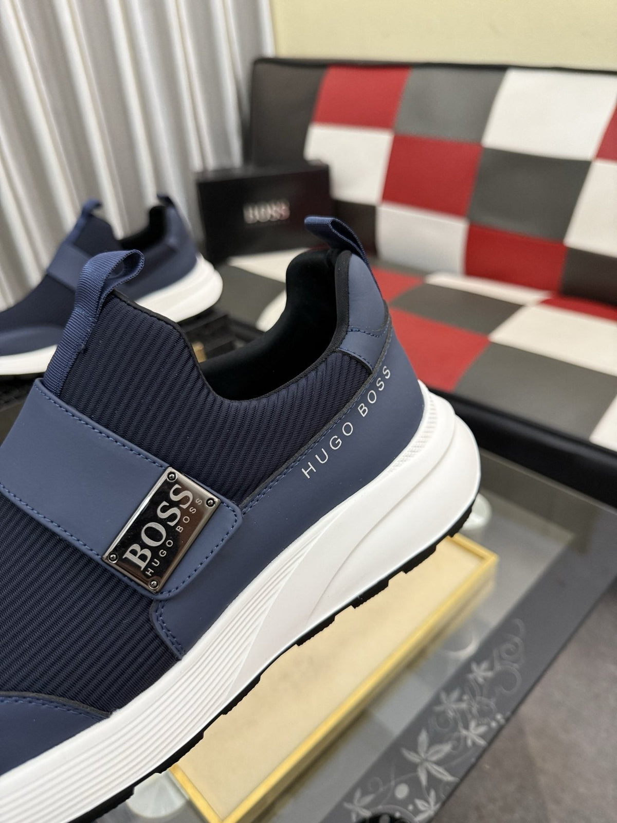 Hugo Boss Textured Strap Slip-On Sneakers — detail