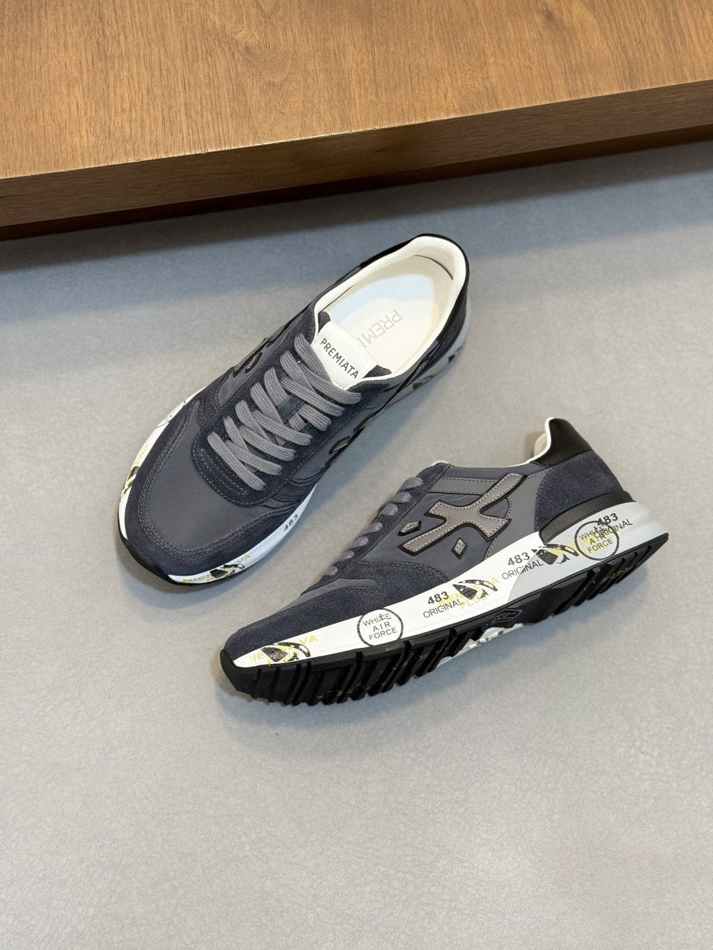 PREMIATA Paneled Lace-Up Sneakers — front