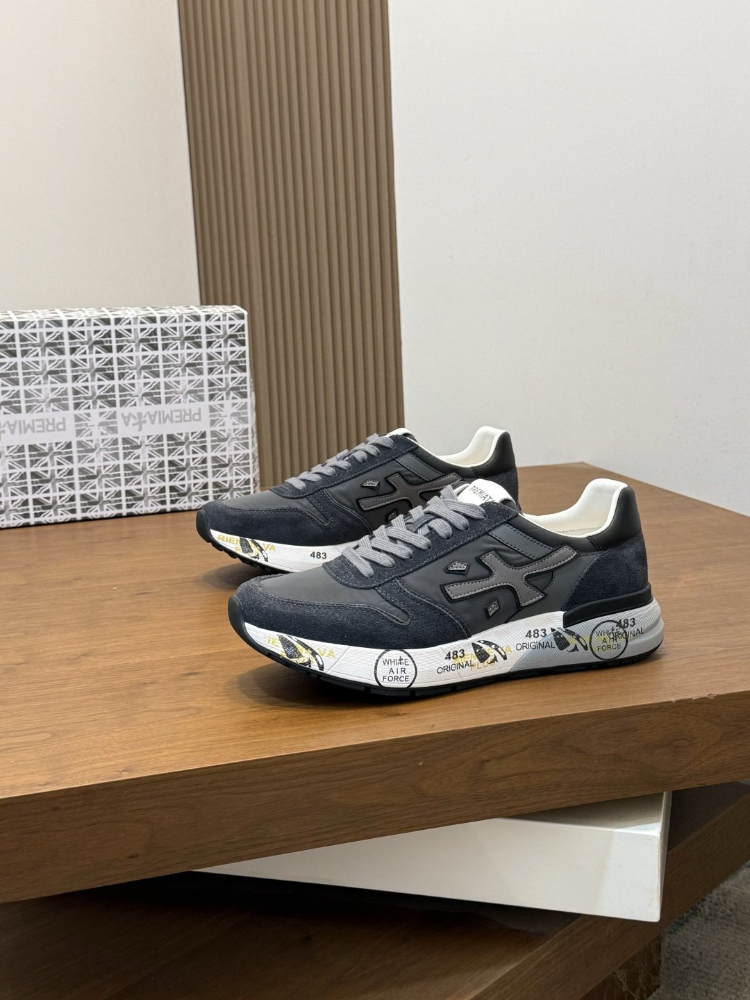 PREMIATA Paneled Lace-Up Sneakers — hero