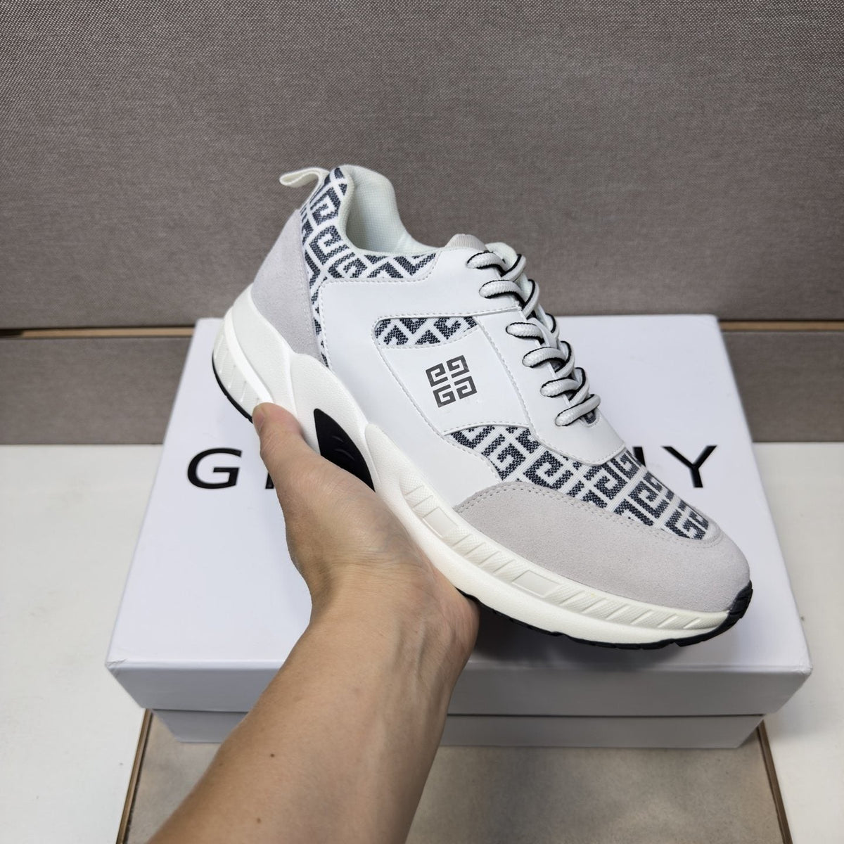 Givenchy Geometric Panel Low-Top Sneakers — model