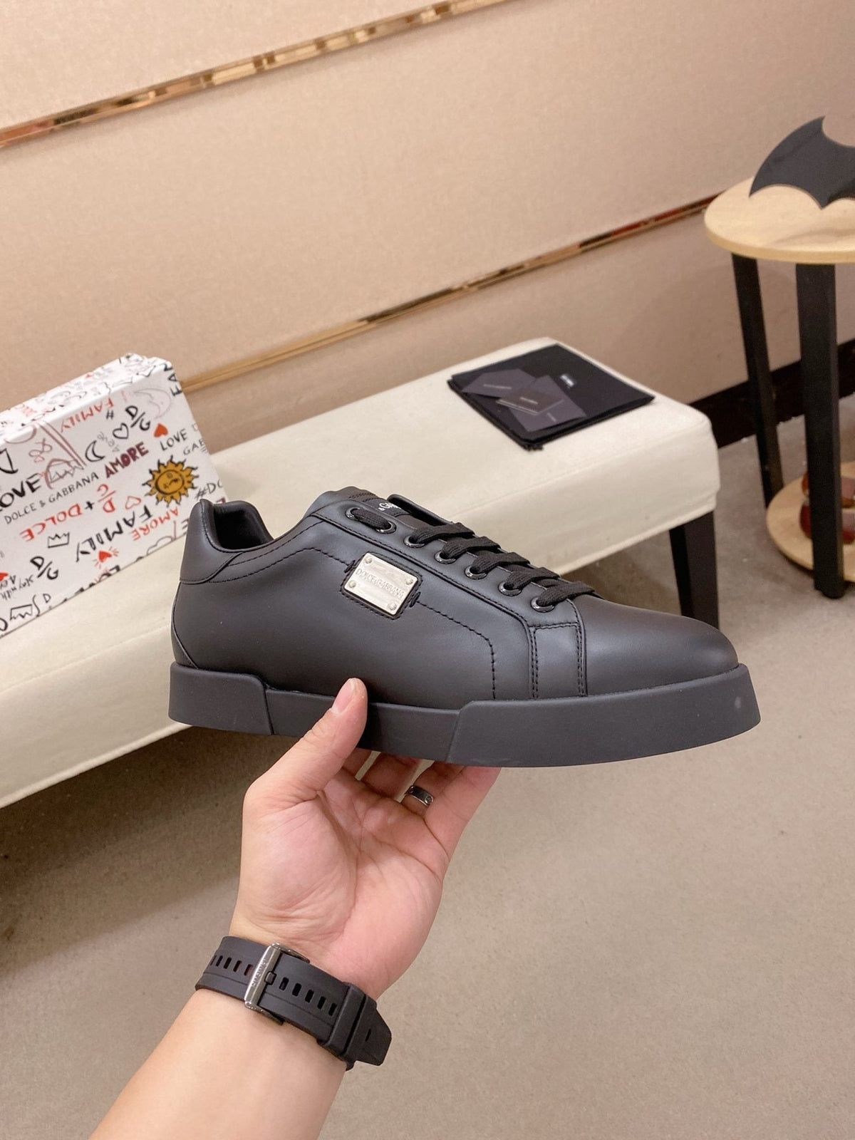 Dolce & Gabbana Low-Top Lace-Up Sneakers — side