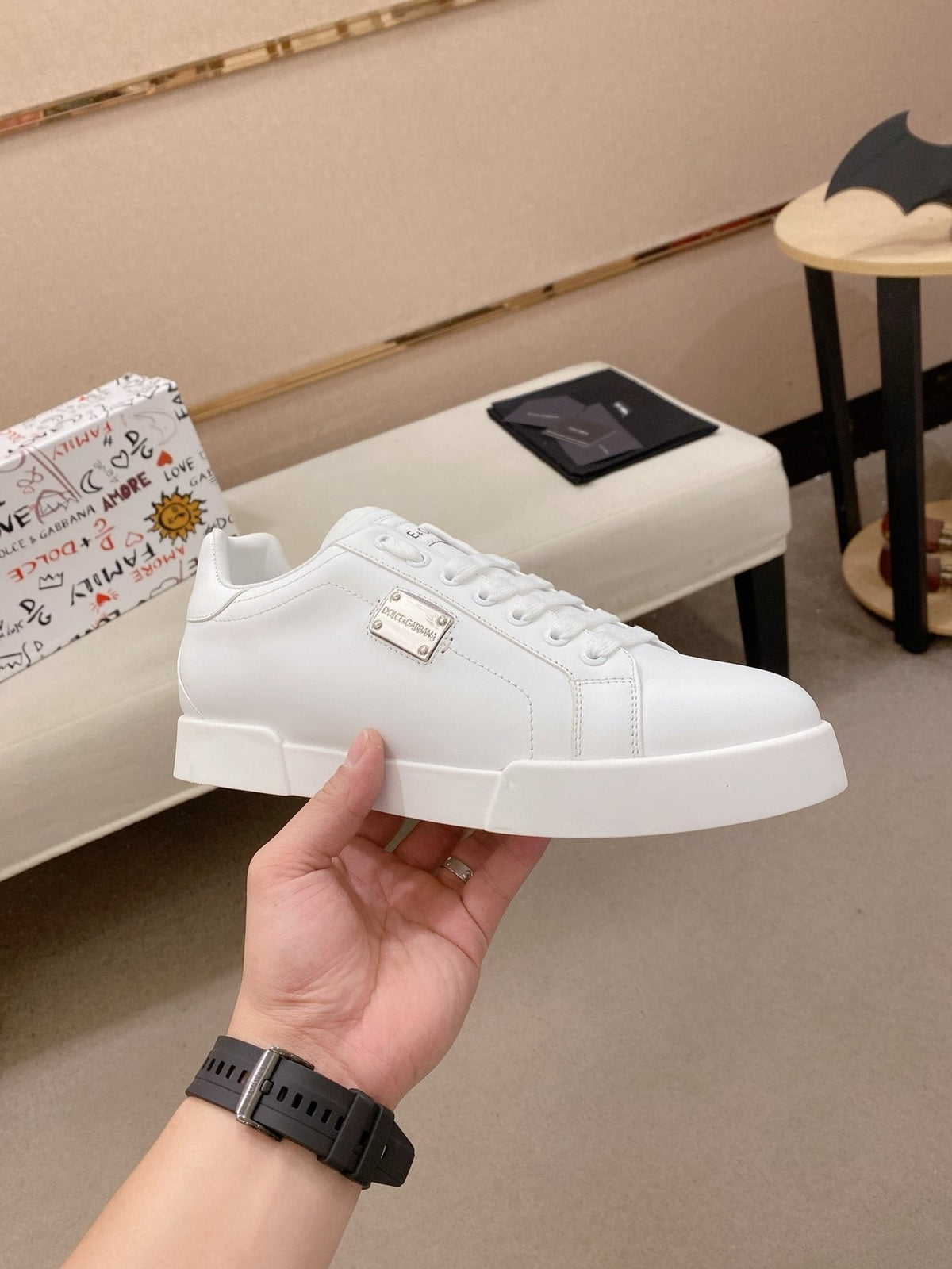 Dolce & Gabbana Low-Top Lace-Up Sneakers — side