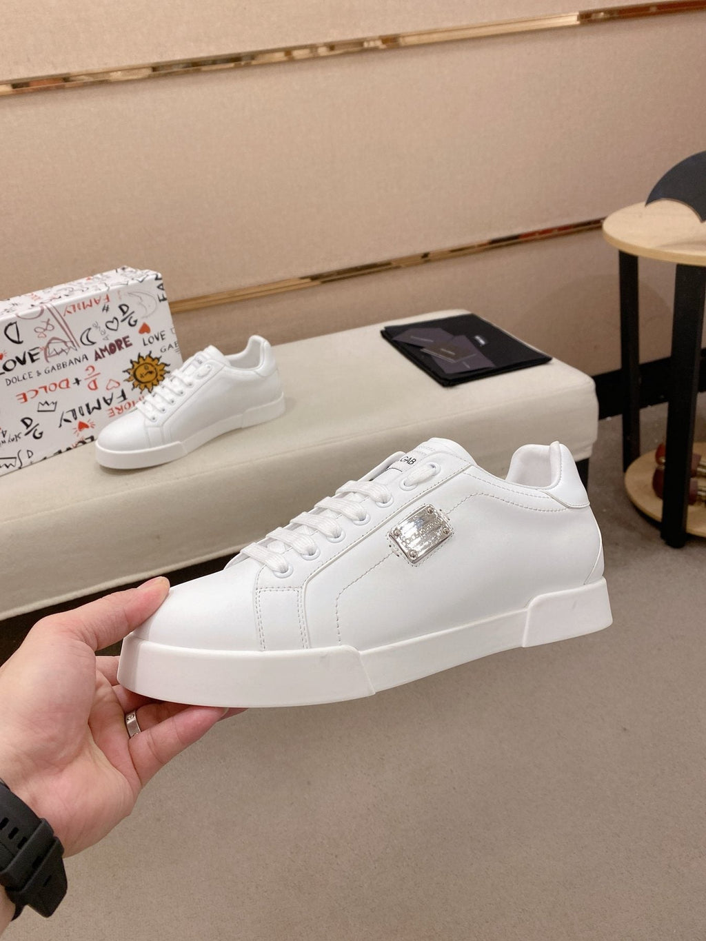 Dolce & Gabbana Low-Top Lace-Up Sneakers — side