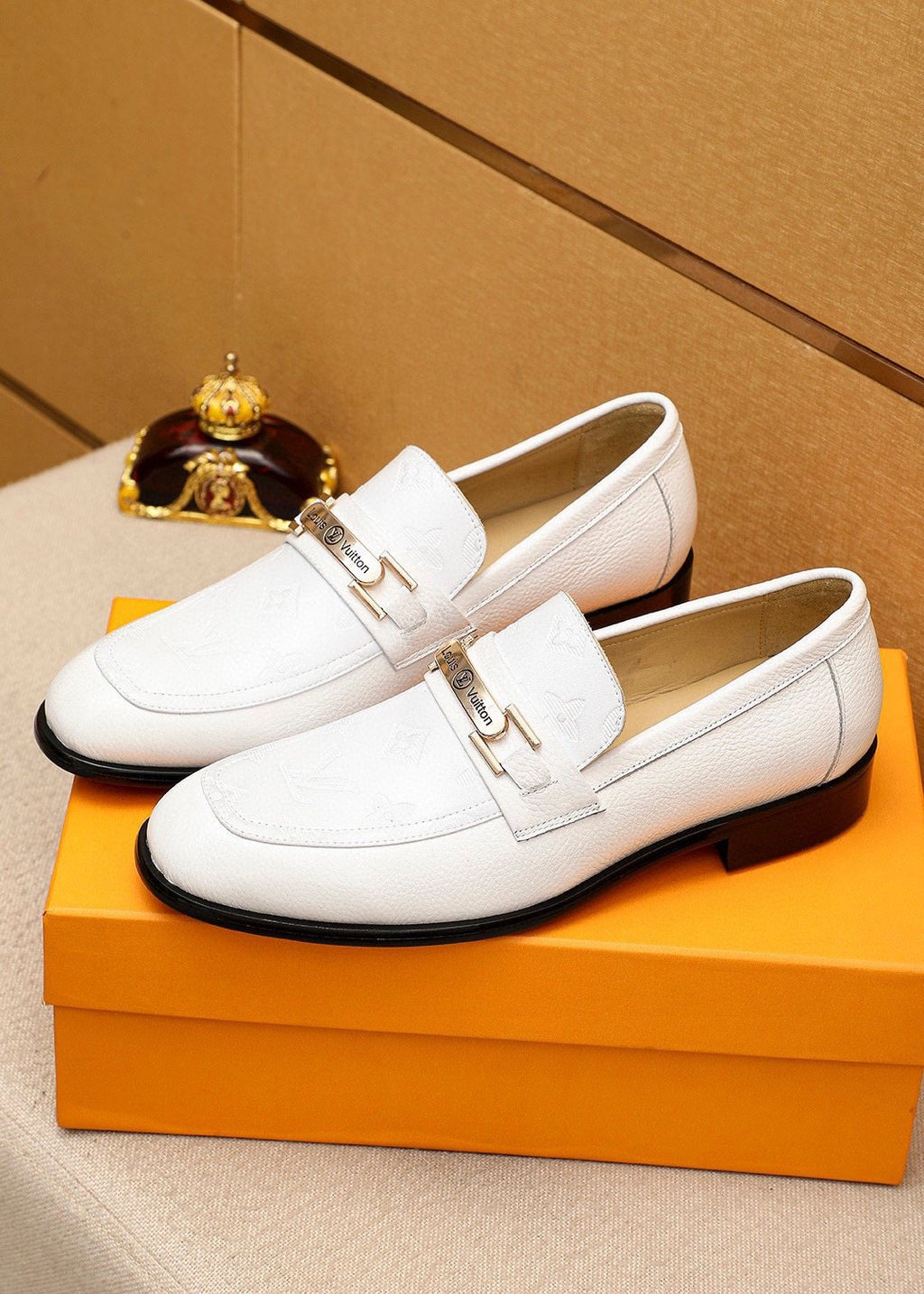 Louis Vuitton Textured Bar Loafers — front