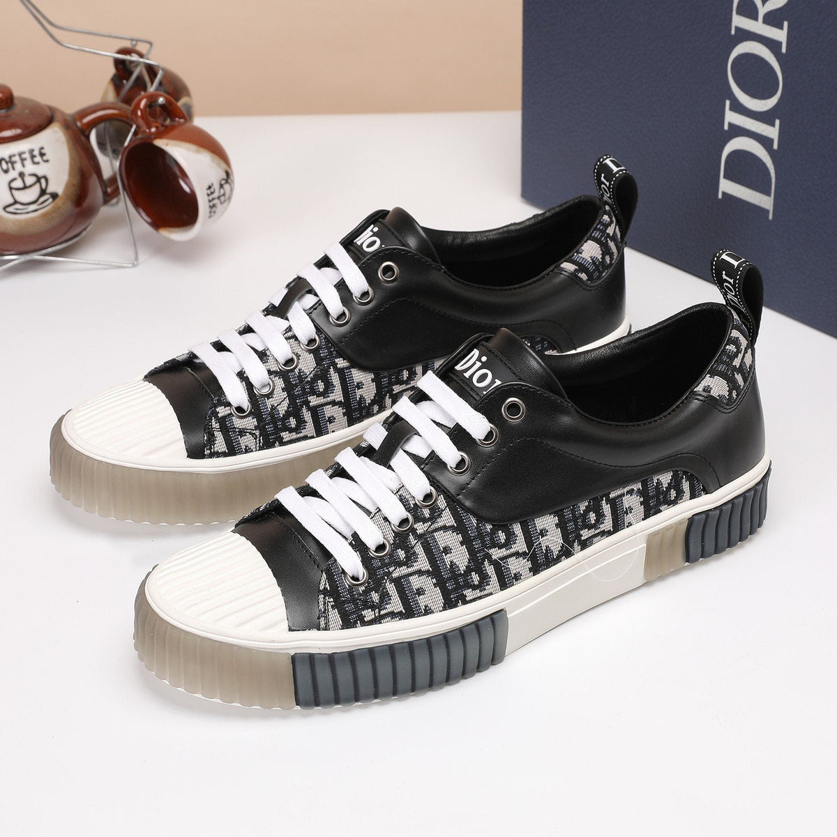 Dior Patterned Low-Top Sneakers — front