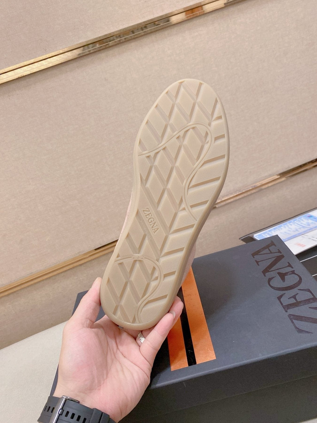 Zegna Suede Low-Top Sneakers — detail