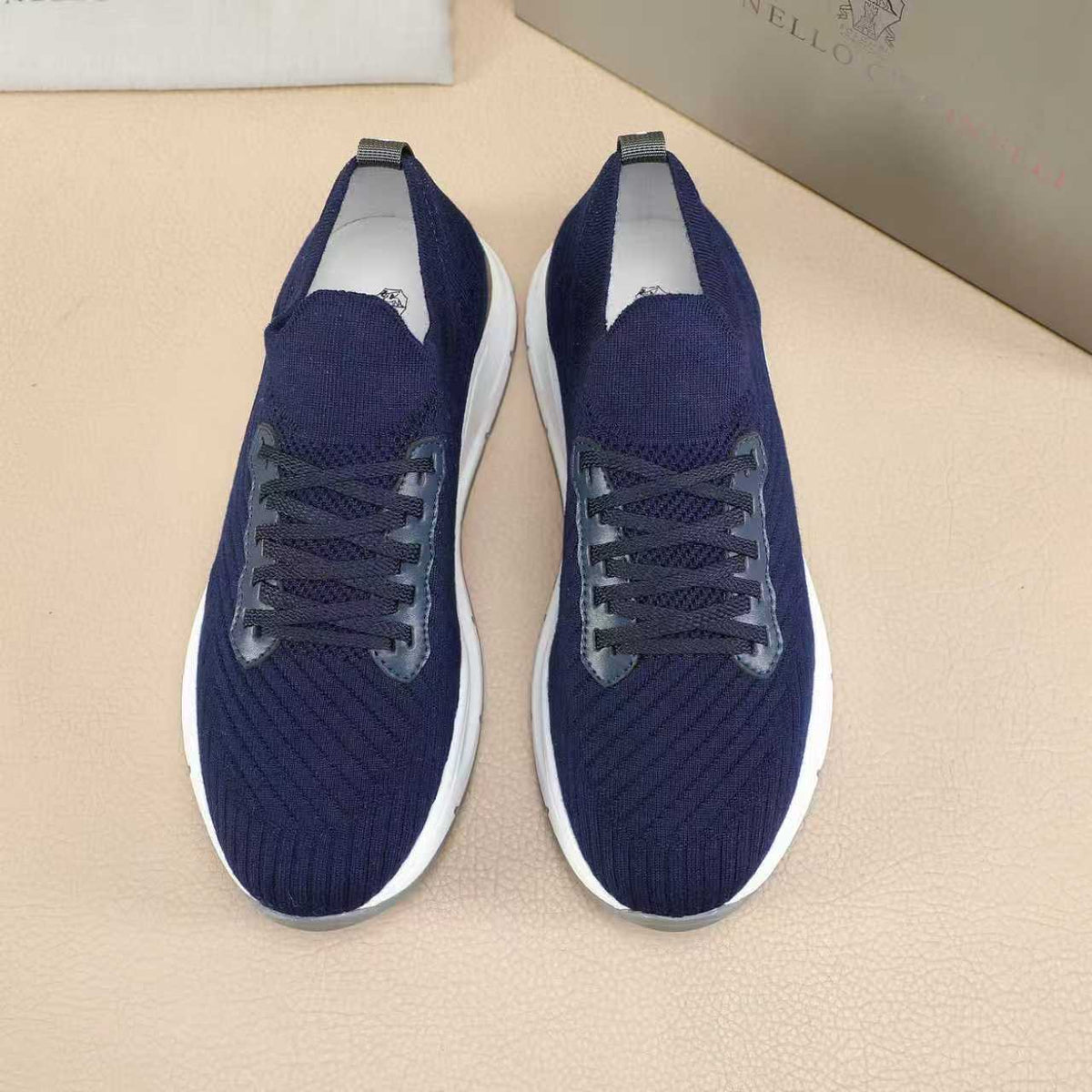 Brunello Cucinelli Men's Knit Sneakers — front