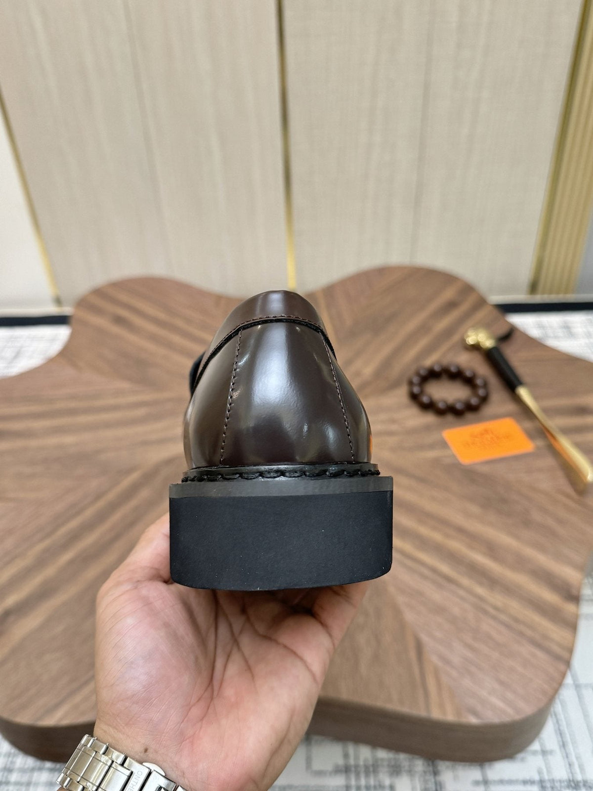Louis Vuitton Patterned Hardware Loafers — back