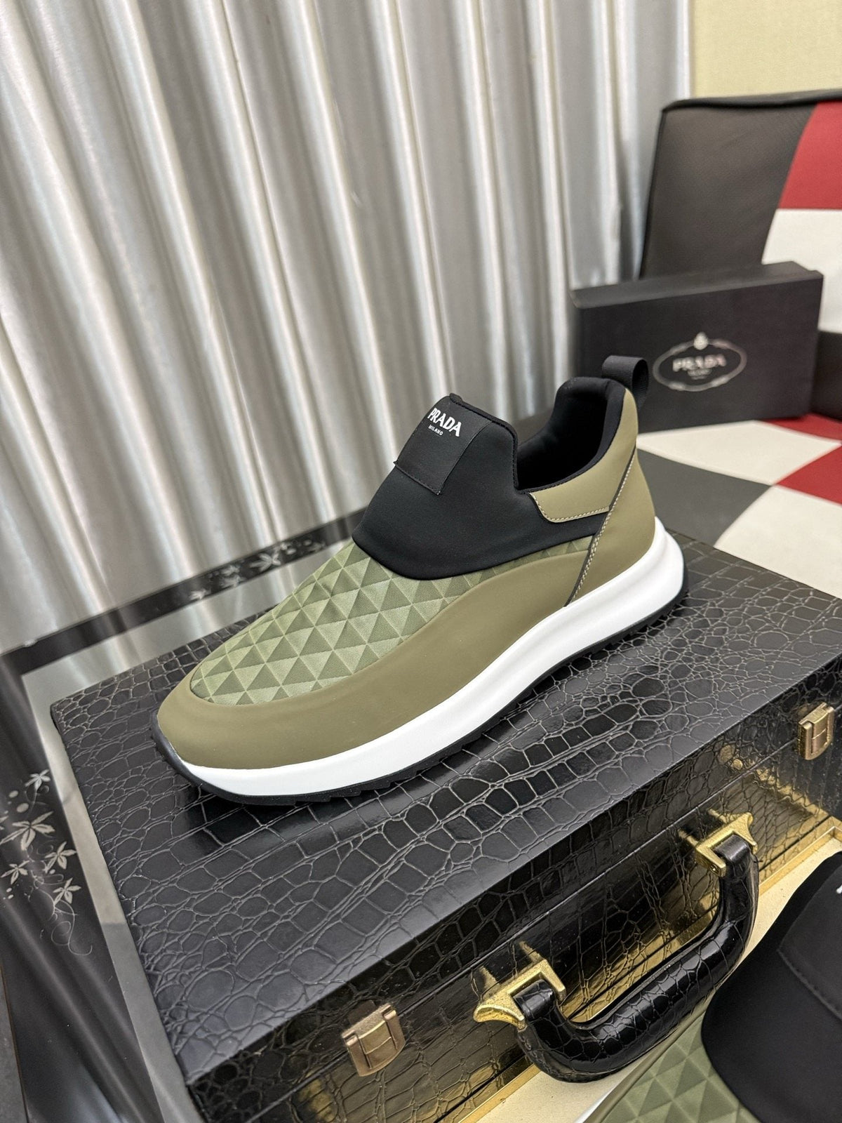 Prada Textured Slip-On Sneakers — hero