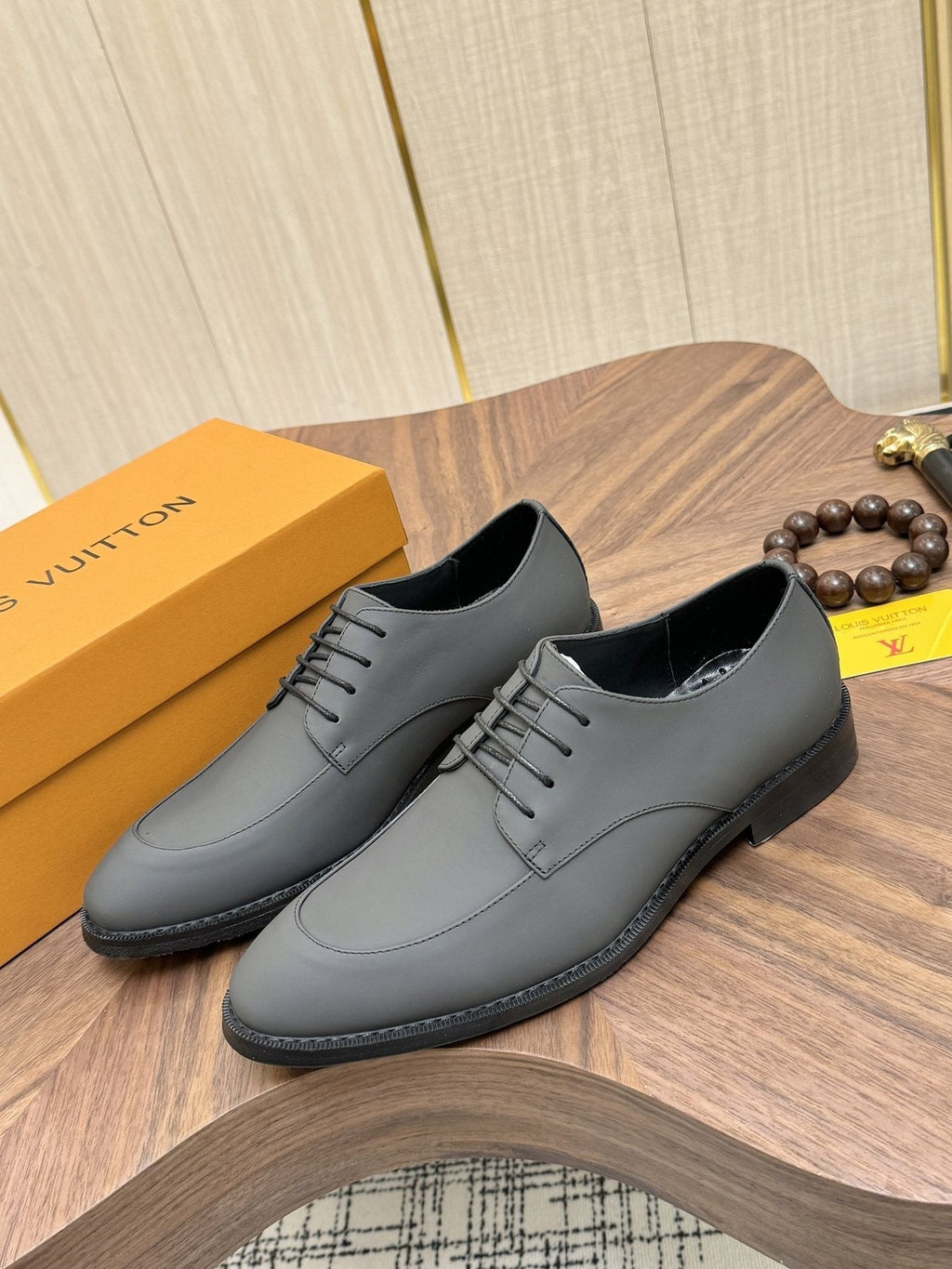 Louis Vuitton Plain-Toe Lace-Up Shoes — front