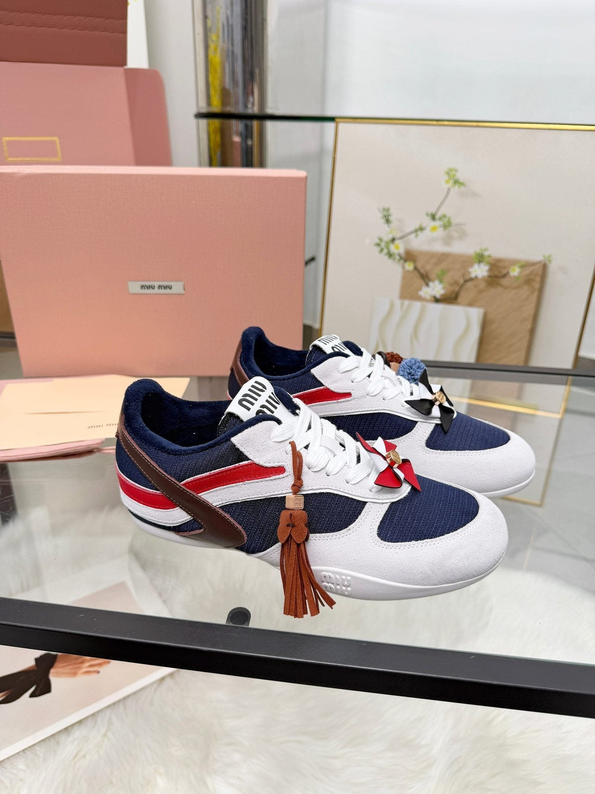 Miu Miu Floral Charm Sneakers — side