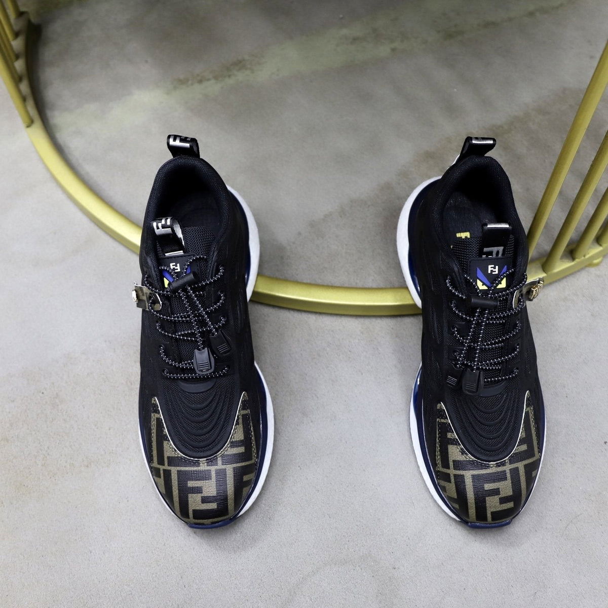 Fendi Black Monogram Low-Top Sneakers — front
