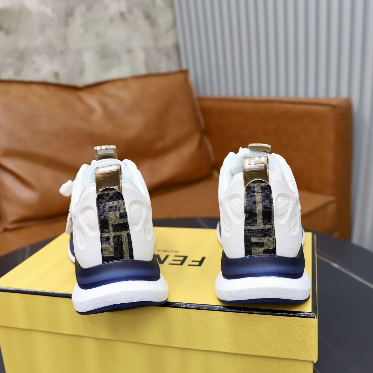 Fendi Black Monogram Low-Top Sneakers — back