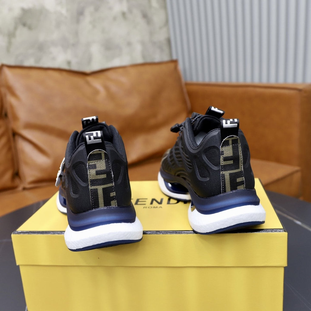 Fendi Black Monogram Low-Top Sneakers — back