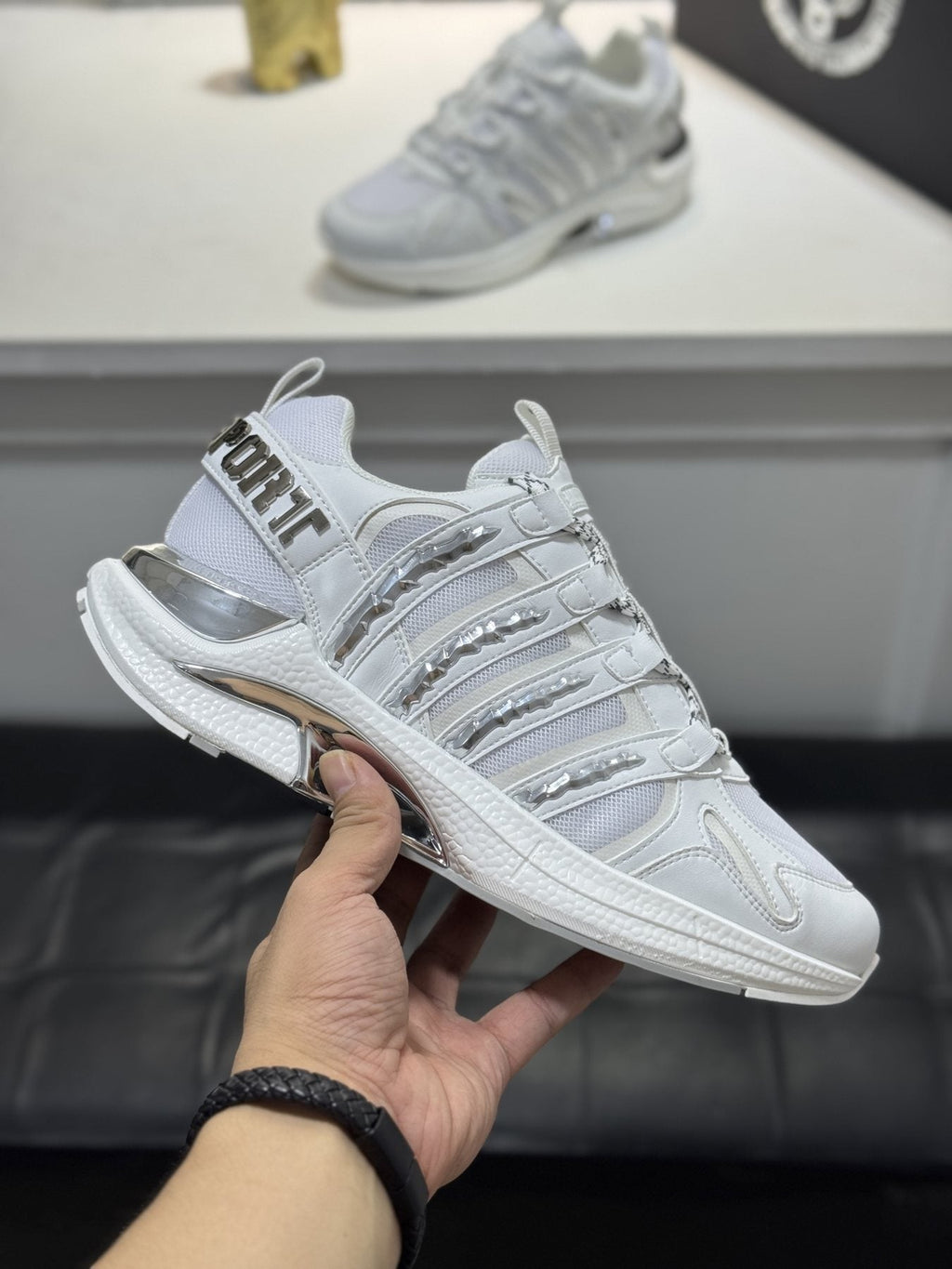 Philipp Plein Mesh Panel Low-Top Sneakers — side
