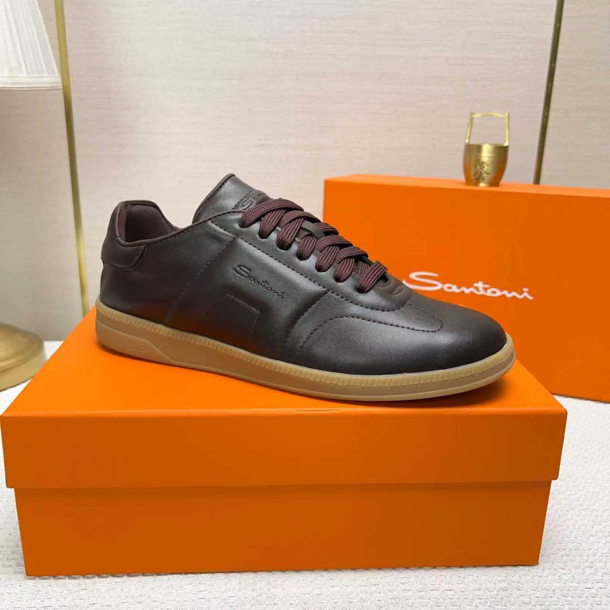 Santoni Embossed Low-Top Sneakers — front