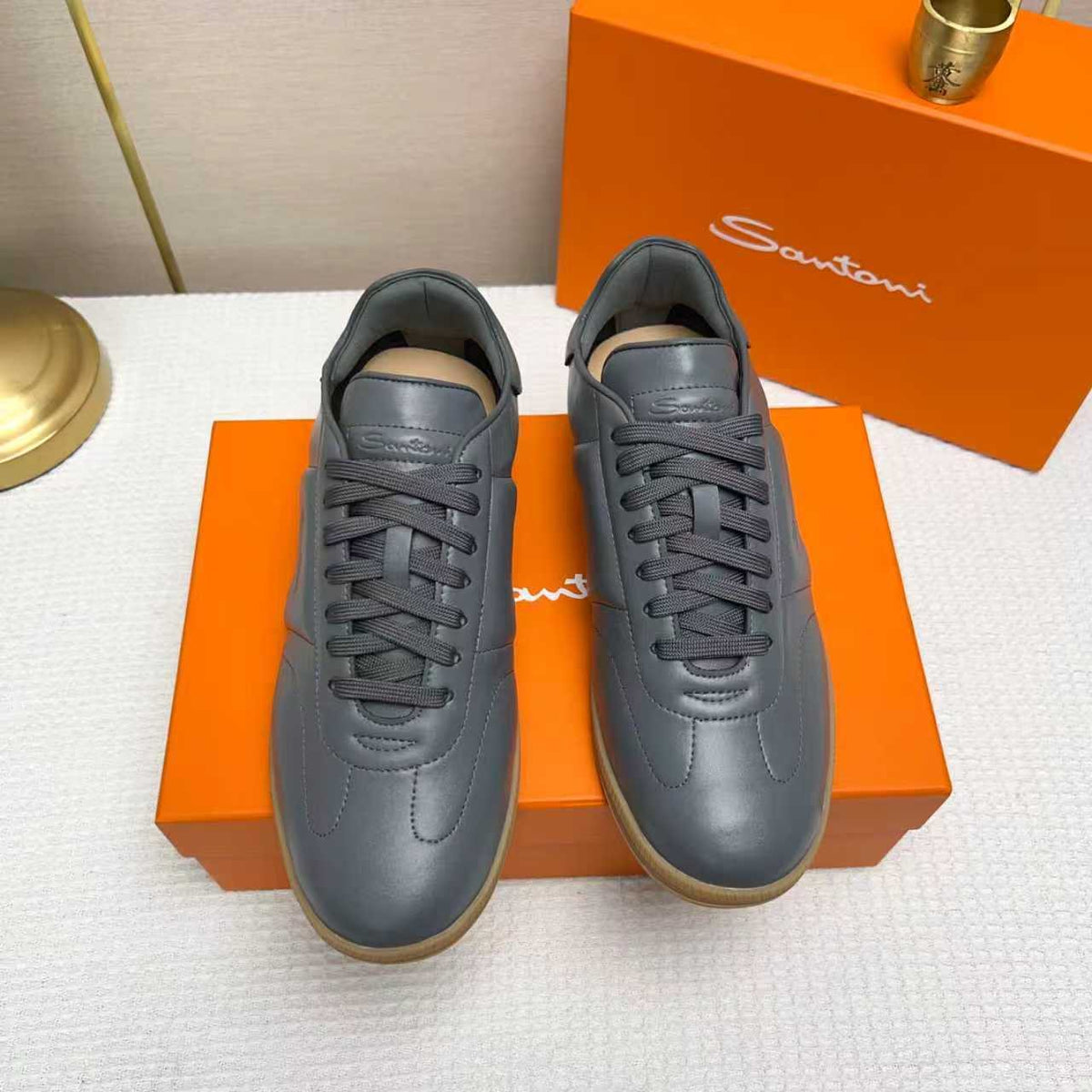 Santoni Embossed Low-Top Sneakers — front