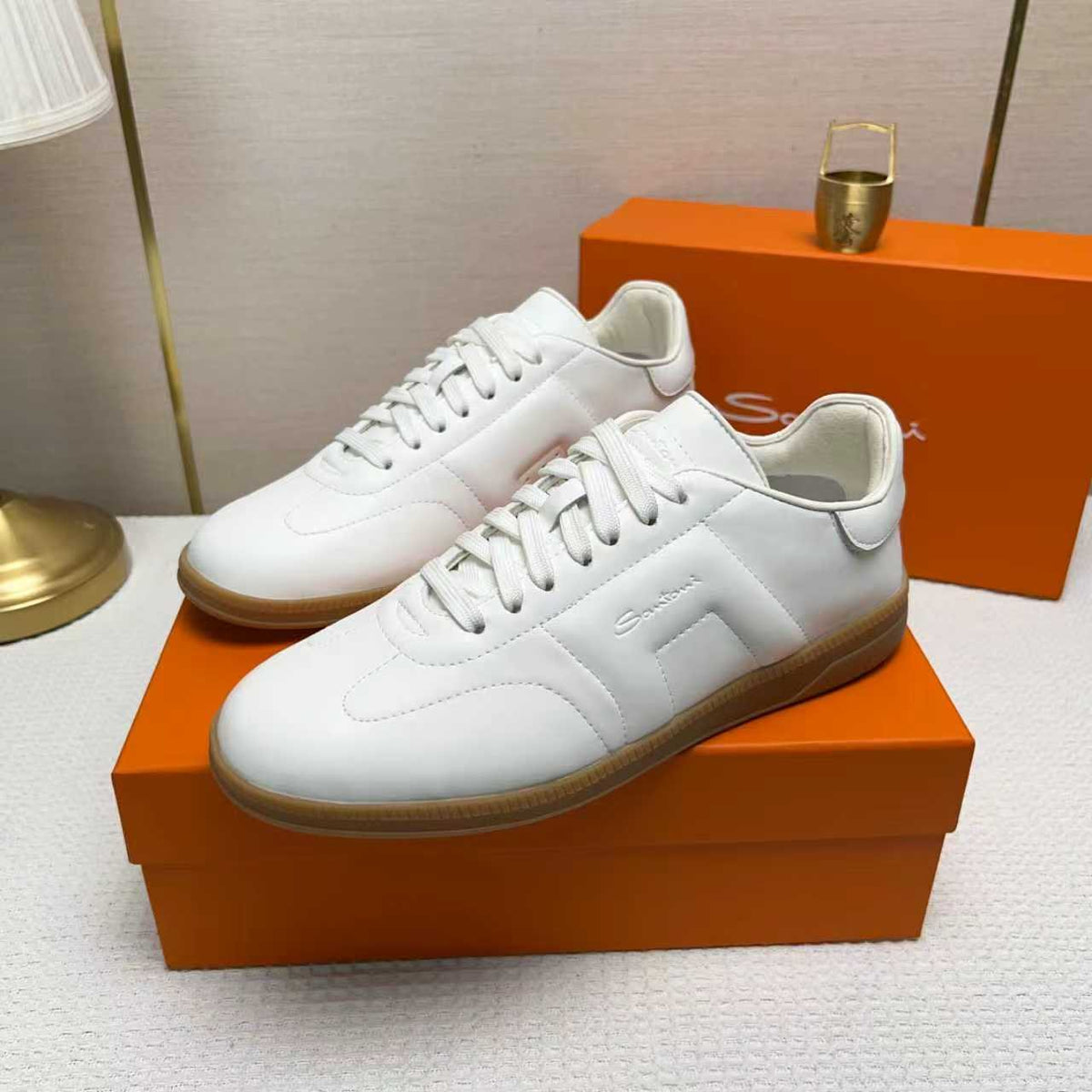 Santoni Embossed Low-Top Sneakers — front