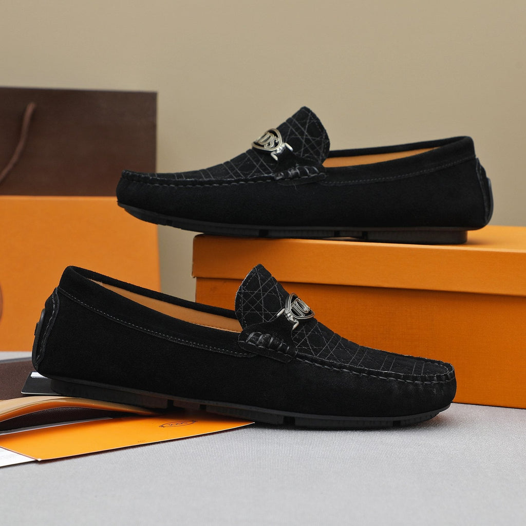 TOD'S Suede Metal-Hardware Loafers — front