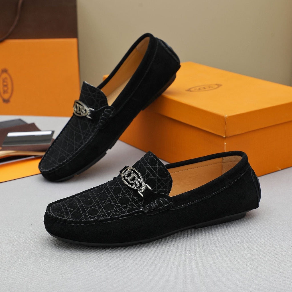 TOD'S Suede Metal-Hardware Loafers — side