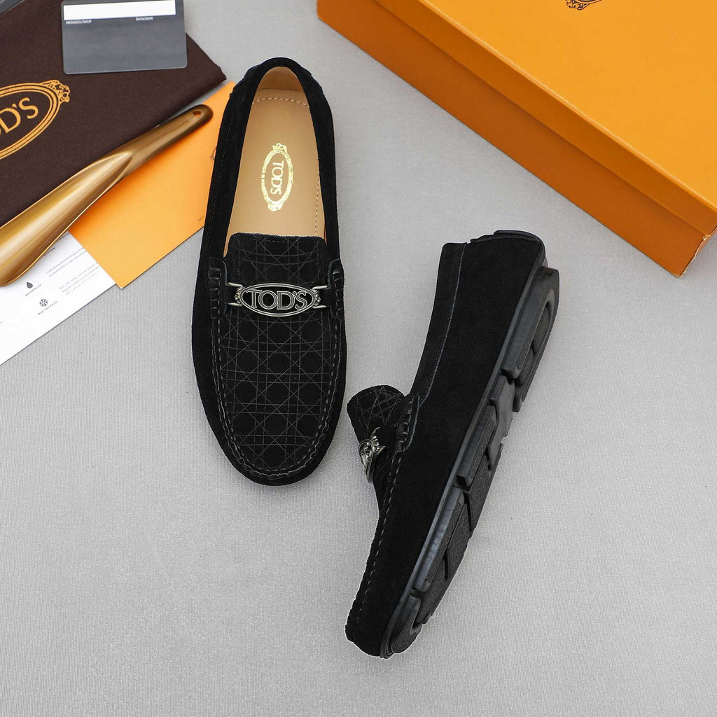TOD'S Suede Metal-Hardware Loafers — side