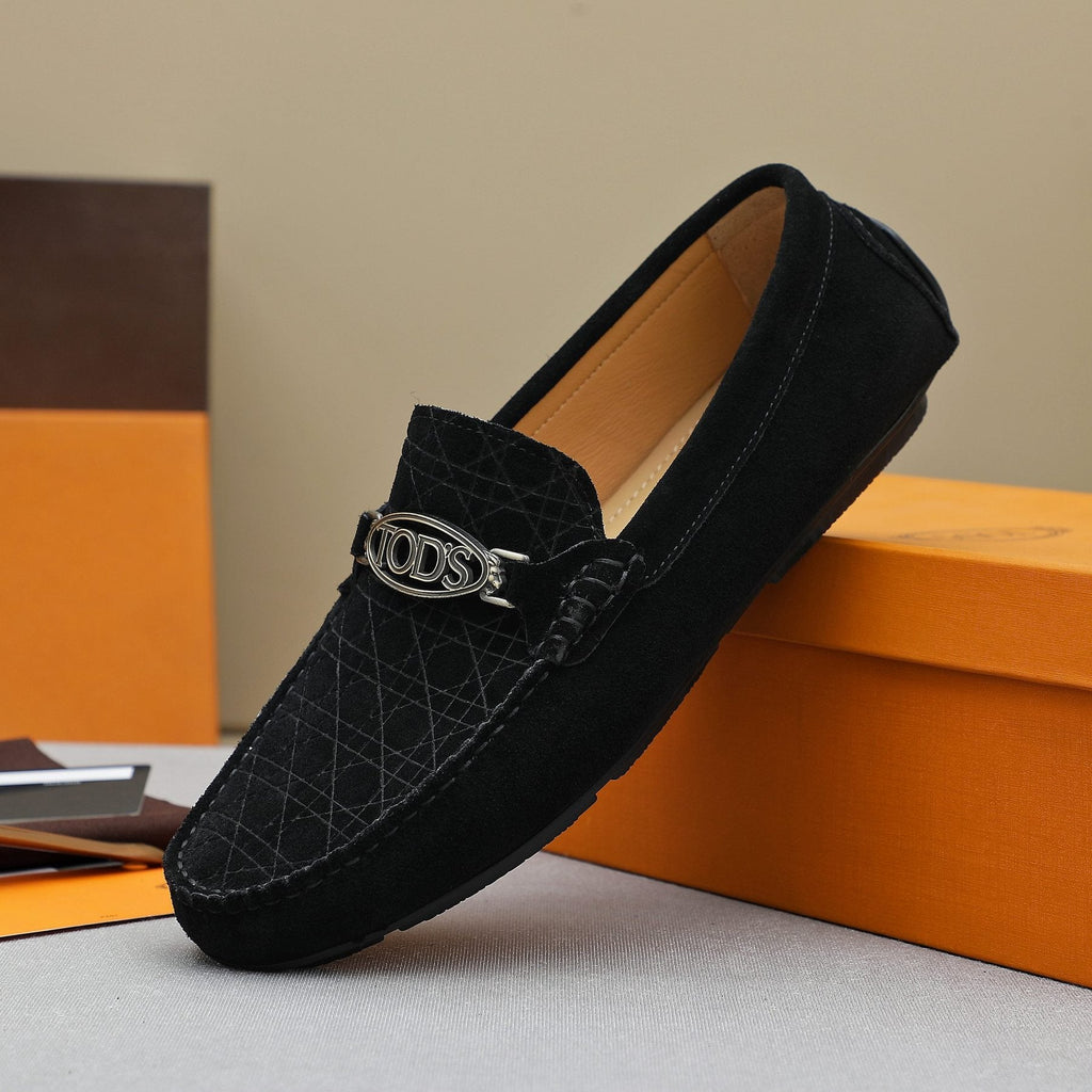 TOD'S Suede Metal-Hardware Loafers — side