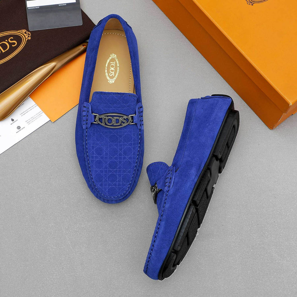 TOD'S Suede Metal-Hardware Loafers — front