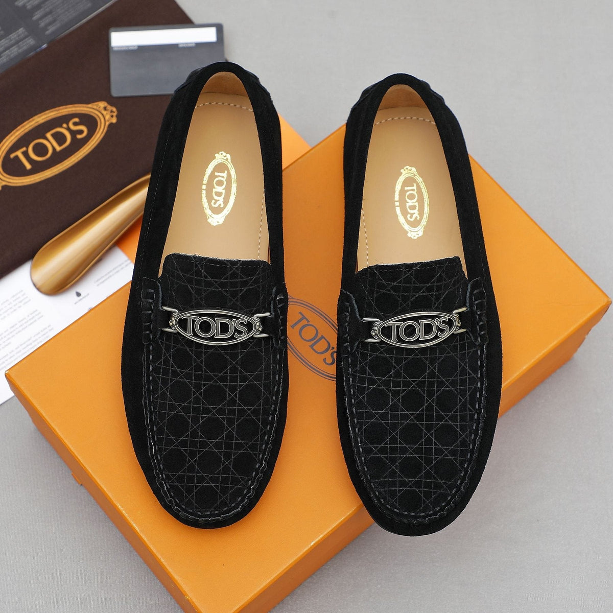 TOD'S Suede Metal-Hardware Loafers — front