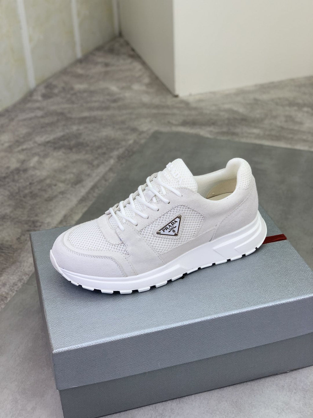 Prada Mesh Panel Low-Top Sneakers — side