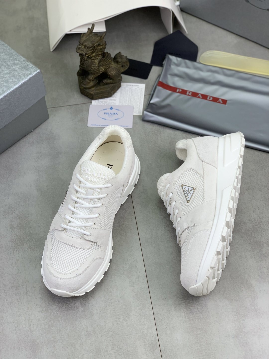 Prada Mesh Panel Low-Top Sneakers — front