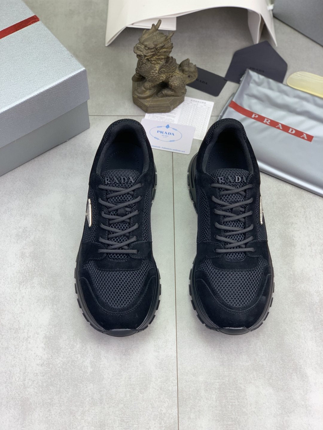 Prada Mesh Panel Low-Top Sneakers — front