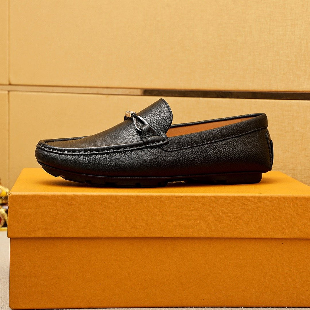 Louis Vuitton Pebble-Grain Bit Loafers — side