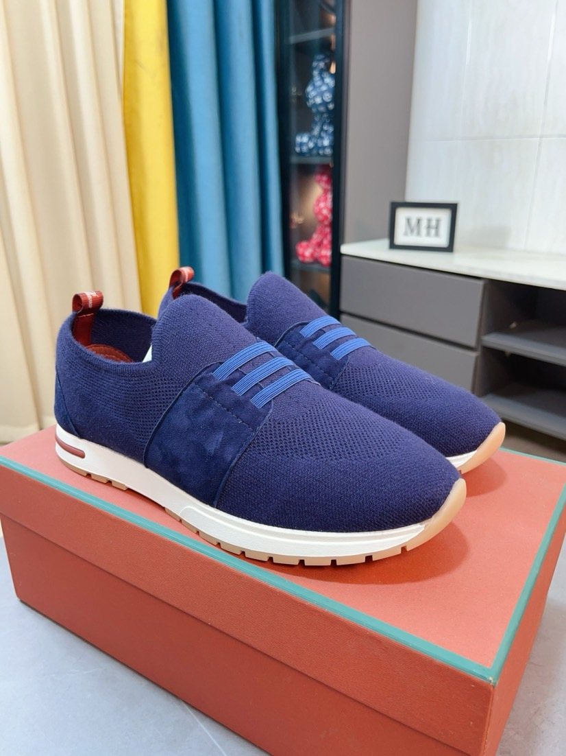 Loro Piana Knit Slip-On Sneakers — front