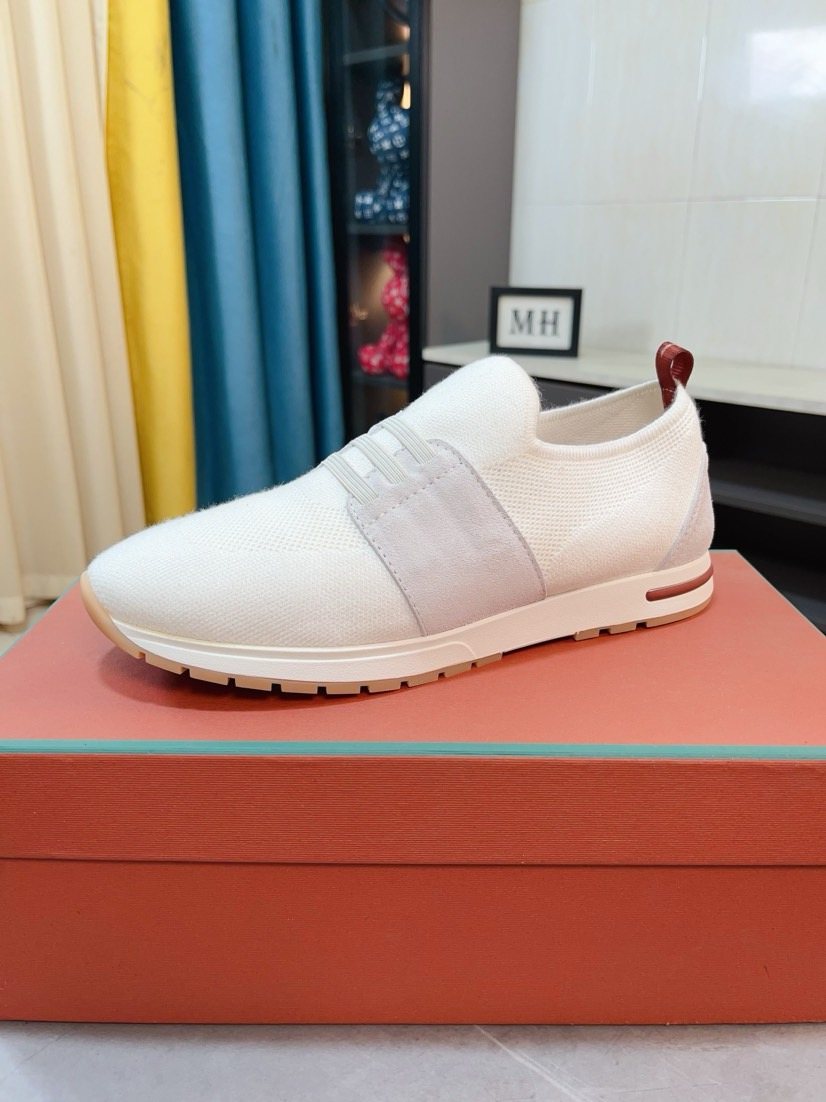 Loro Piana Knit Slip-On Sneakers — front