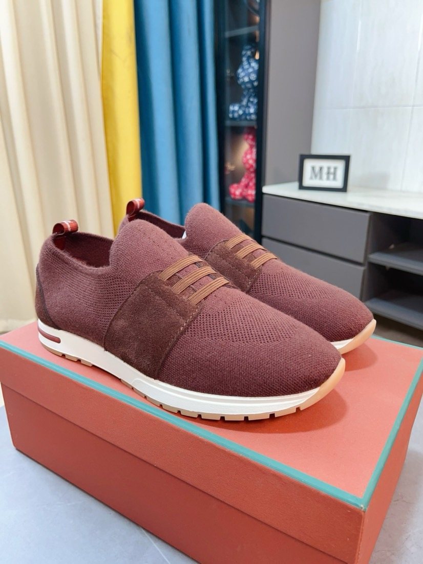 Loro Piana Knit Slip-On Sneakers — side