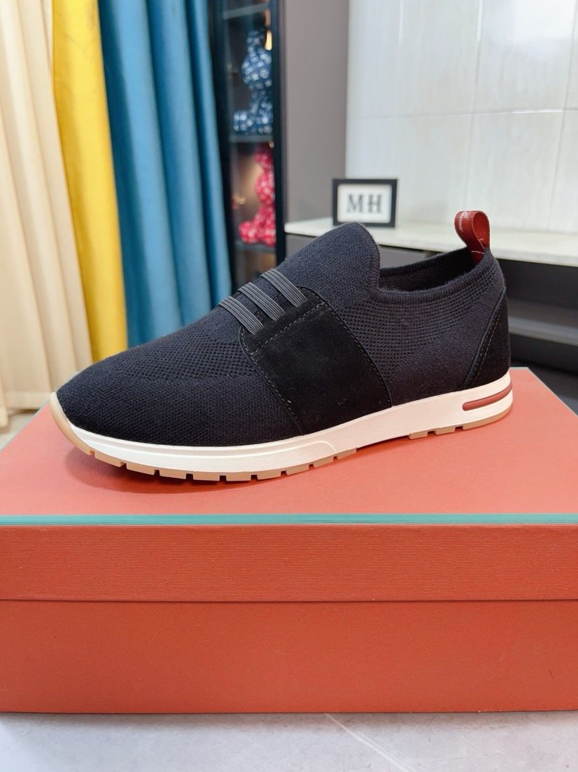 Loro Piana Knit Slip-On Sneakers — front