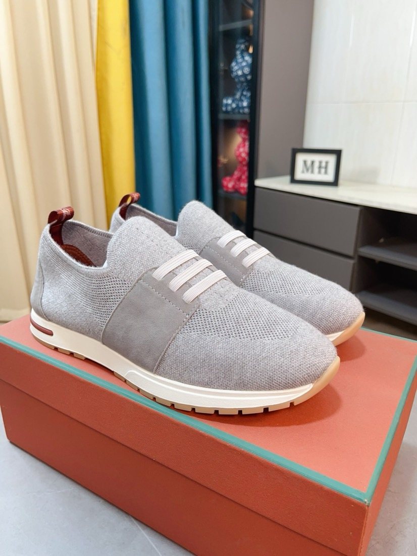 Loro Piana Knit Slip-On Sneakers — side