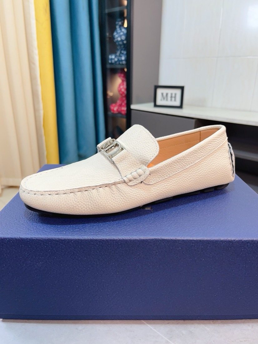 Men’s Textured Metal-Trim Loafers — front
