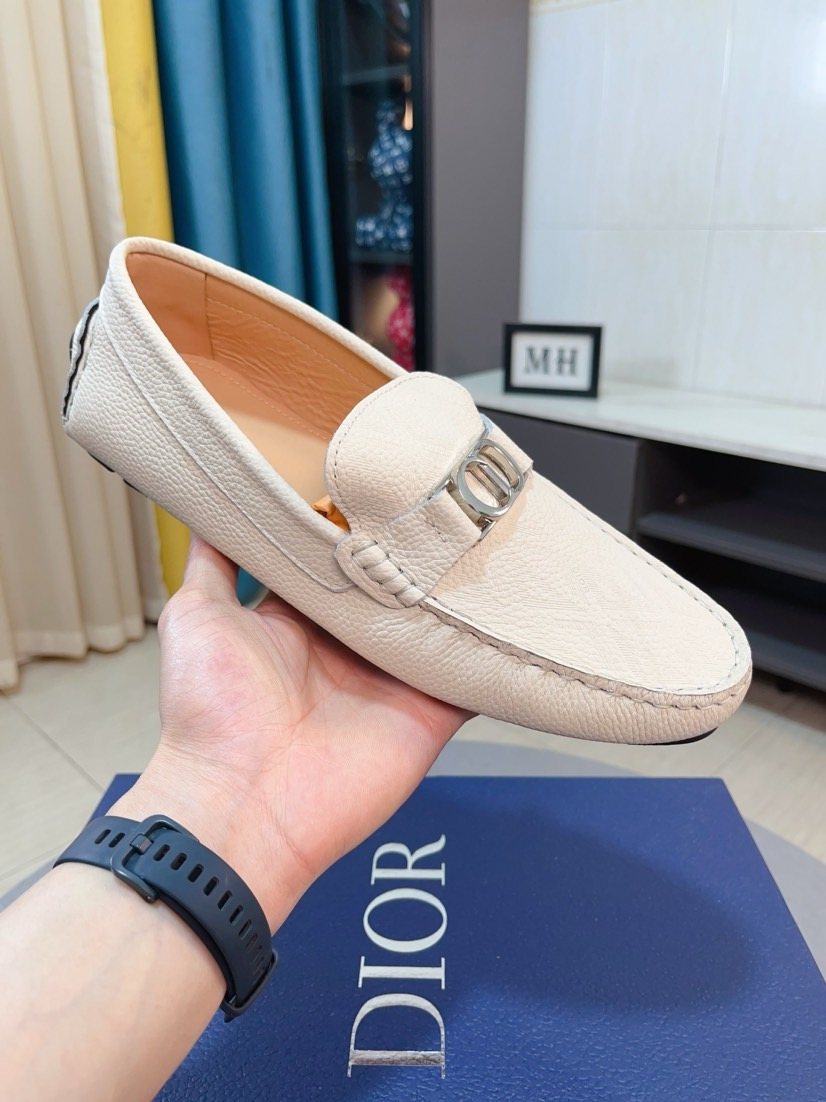 Men’s Textured Metal-Trim Loafers — front