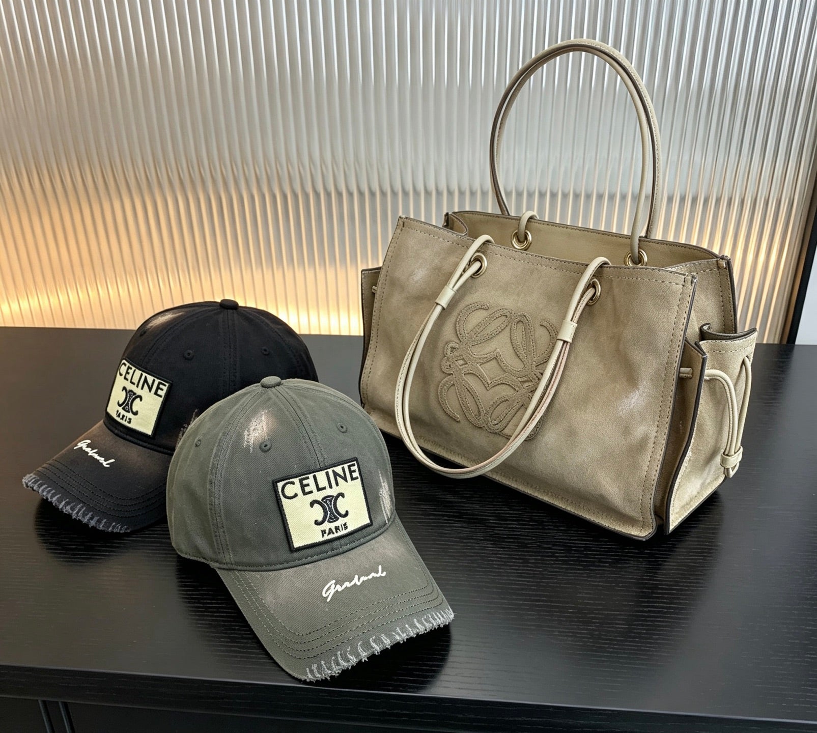 CELINE Triomphe Vintage Patch Baseball Cap