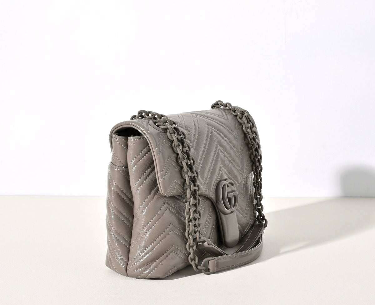 Gucci GG Marmont Pleated Calfskin Shoulder Bag