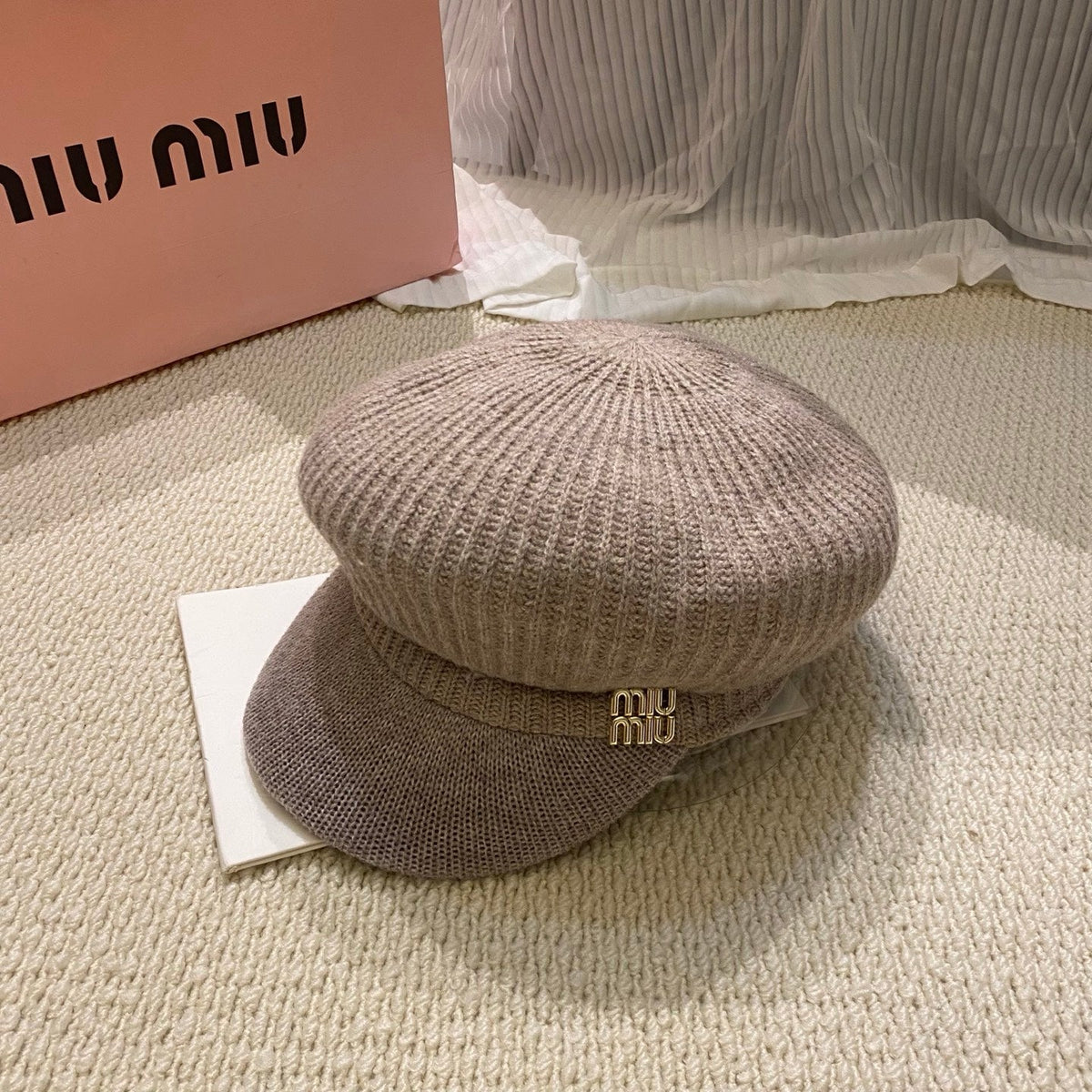 Miu Miu Knit Newsboy Cap