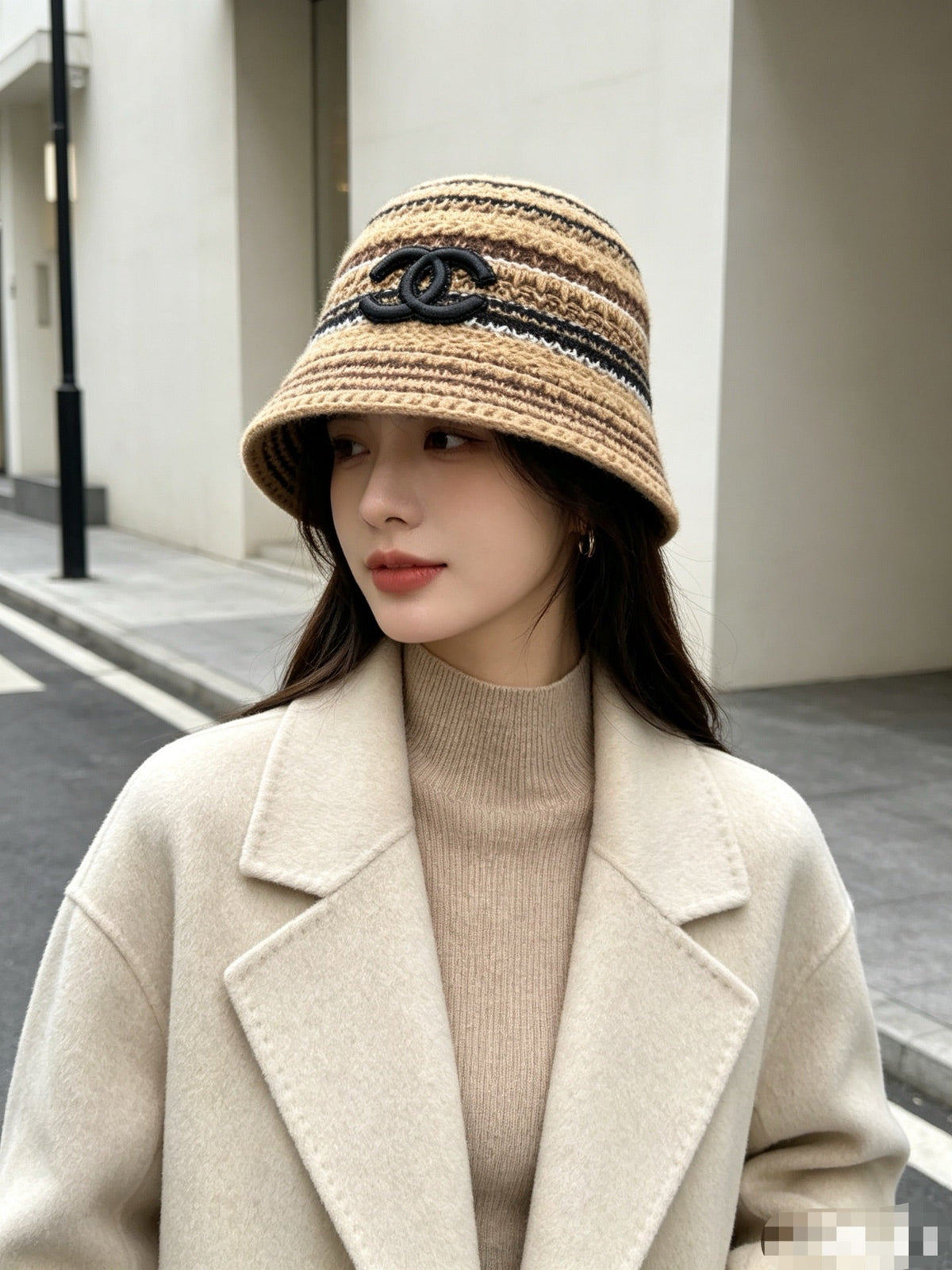 Chanel Knitted Wool Bucket Hat